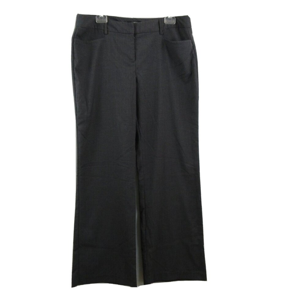 APT 9 Modern Fit Career Slacks Size 14 Gray Pin Stripe Pants Trouser Leg Stretch